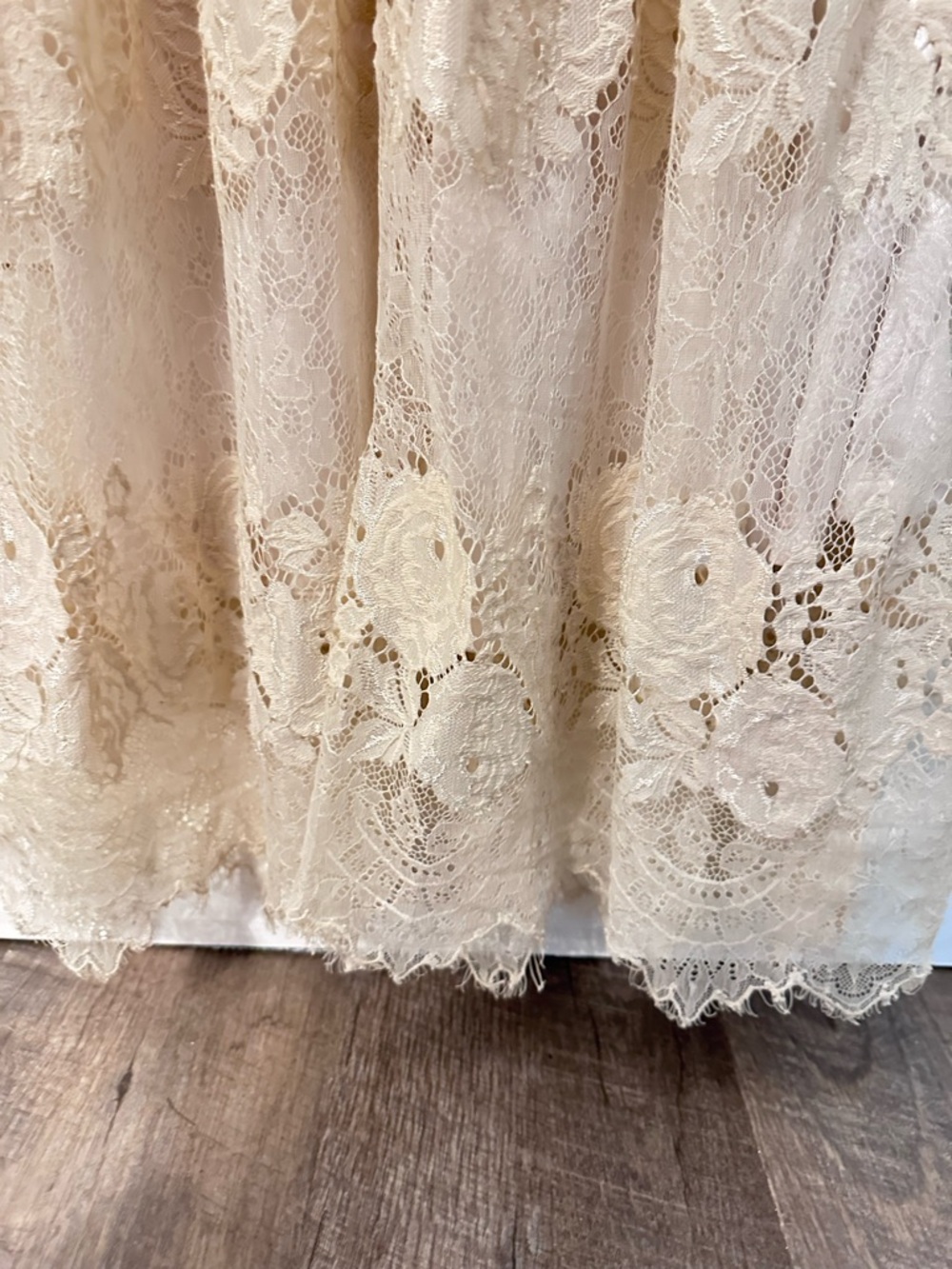 Silvian Heach L Cream lace sleeveless lined maxi dress vintage feminine antique - Picture 7 of 16